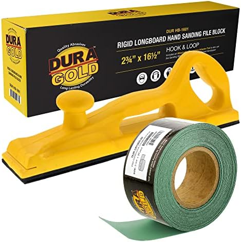 DURA-GOLD PRO Série Rígida Longboard Lixing Bloco de arquivos de mão com backing de gancho e loop e adaptador