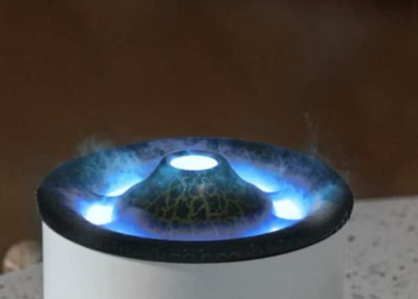 Difusor de óleo de aromaterapia, Luzes noturnas de umidificador de chamas vulcânicas - difusor de aroma