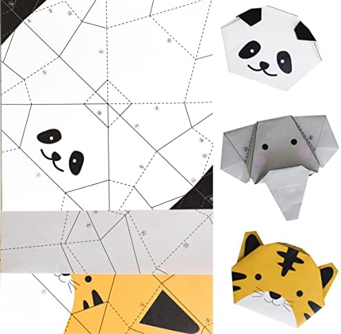 Yasutomo origami fbn fantoches zoológicos 3 animais 12 folhas