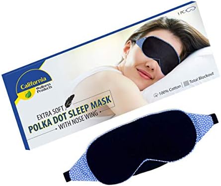 California Wellness Sleep Mask para mulheres e homens adormecidos | Máscara ocular para avião | Máscara de olhos vendados para viajar com faixa ajustável na cabeça