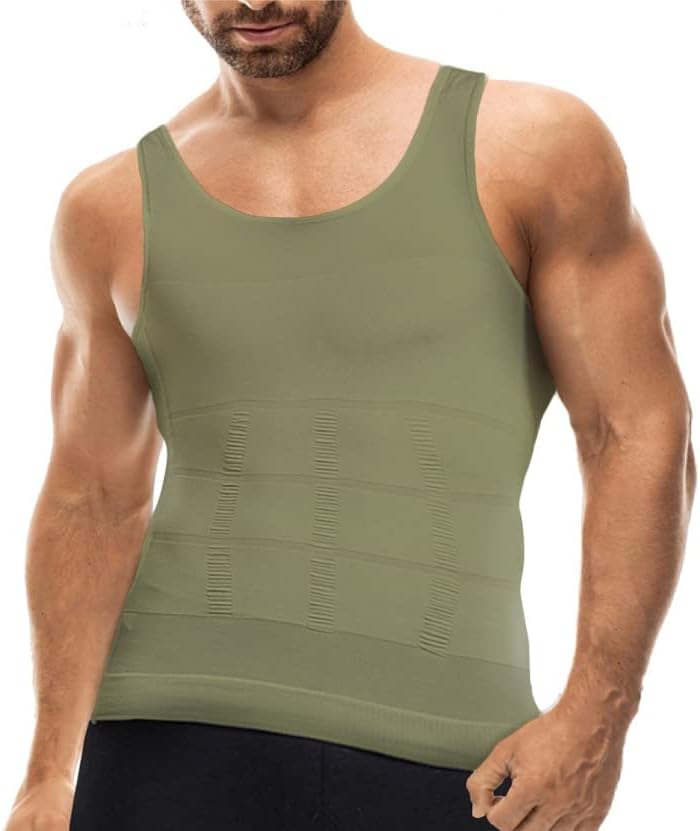 Camisas de compressão de Mistirik para homens - Mens Slimming Body Shaper - Tampa tanque apertada para