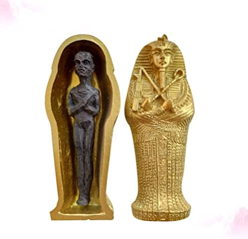 Acessórios decorados por Besportble Antigo artefato egípcio colecionável deus do submundo anubis sarcófago coffin inserir figurina tabela de peixe decoração de peixe aquário Acessórios para aquário
