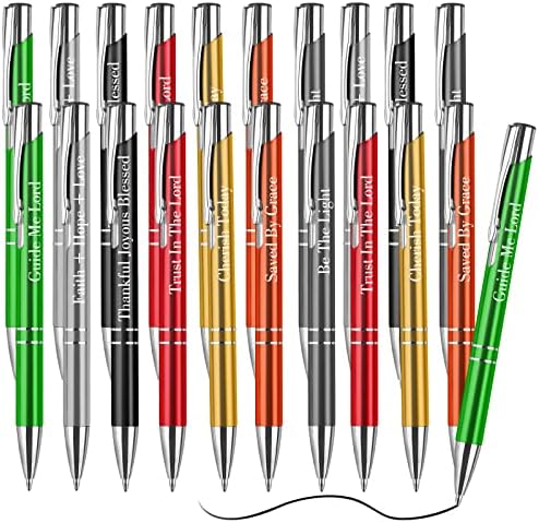 21 PCS Inspirational Ballpons Caneta Bíblia Pen Pen Pens motivacional caneta revestida Metal Centro