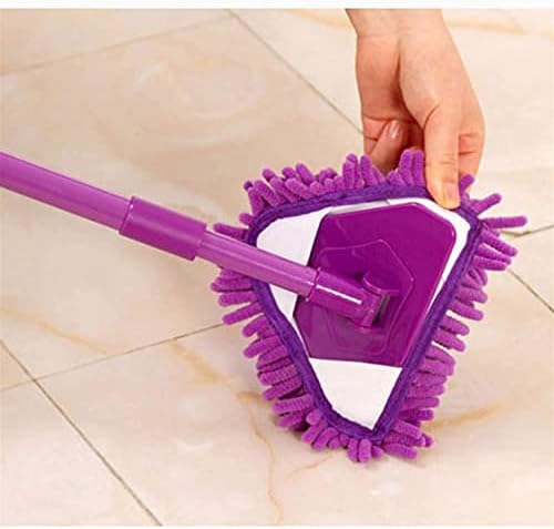 MOP MOP E seco Microfiber Cleador de limpeza doméstico, 180 graus Rotativo Triângulo Ajustável Limpeza