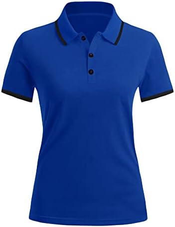 Camisas pólo luyaa para mulheres camisas de golfe com colarinho curto V camiseta de pescoço botão
