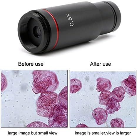 Adaptador de microscópio de montagem de 0,5x C 23,2 mm Lente de redução de oculares eletrônicos de ocular 0,5x Lente de relé de microscópio para câmera de microscópio de lente de montagem em microscópio C