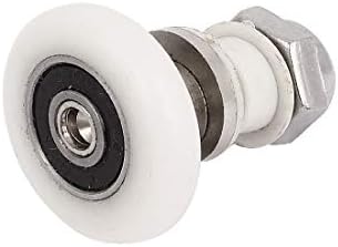 Novo Lon0167 Banheiro Branco Plástico Plástico 28mm Dia eficácia Rolo de polia de porta deslizante e de eficácia confiável da roda