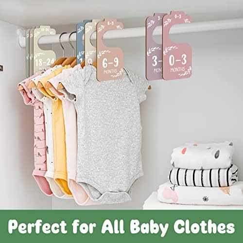 Yewfold Wooden Baby Closet Divishers, cabides de organizador de armário de bebê coloridos para berçário, divisórias de roupas para bebês para armário, cabides de bebê divisores de tamanho