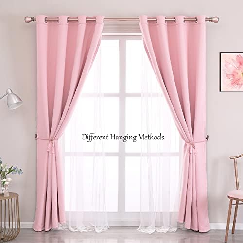 Cortinas curtas do sofjagetq com cortinas puras - Blackout com cortinas de vocezas de vocezas térmicas odor de janela