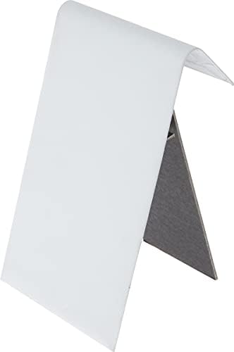 Plymor White Faux Leather Medium Bracelet Rame com o suporte de exibição de cavalete, 4,75 W x 5 D x 7,375 h