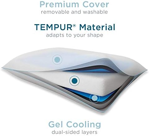 Brisa dupla de temperatura de tempur-pédico, travesseiro de resfriamento duplo, King & Tempur-Ergo Pescoço