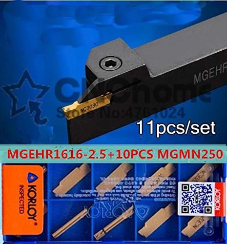 FINCOS MGEHR1616-2.5 1PCS+ 10PCS MGMN250-G = 11pcs/Definir ferramentas de torno CNC NC3020/NC3030 Aço