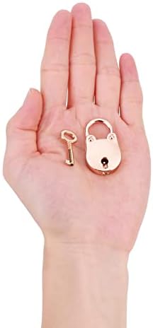 Veyocilk 3 pcs mini trava de urso dourado rosa, pequenos cadeados fofos com chave para caixa de jóias, diário, bolsa, bolsa de maquiagem