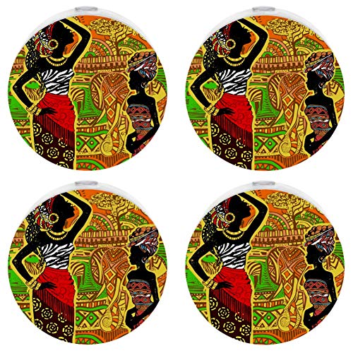Baby Night Light With Beautiful African Woman Landscape Pattern Night Light Plug in Wall com Dusk-to-Dawn Sensor 4-Pack