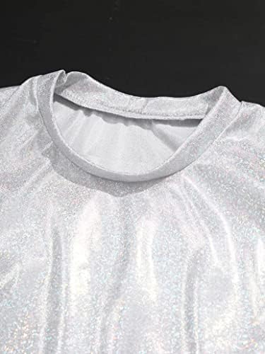 Huimingda Dance Crop Tops para meninos meninos camiseta brilhante camise