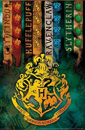Trends International The Wizarding World: Harry Potter - Casa Crests Wall Poster, 22.375 x 34, versão