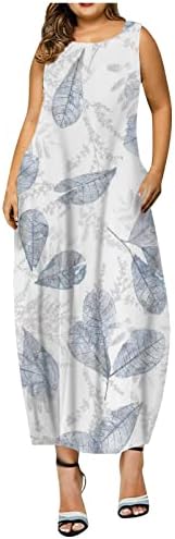 vestidos de grandes dimensões ayaso para mulheres sem mangas tripulantes maxi vestido floral estampa floral casual