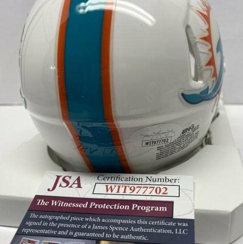 Miami Dolphins Jevon Holland assinou mini capacete branco JSA COA - Mini capacetes da faculdade