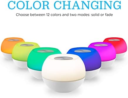 Lâmpada LED de mudança de cor de carregamento USB, 2,4 amp Ultra-Charge, Luz noturna moderna, RGB branco diminuído e vibrante, sensor de toque ligado/desligado, para a cabeceira, escritório, dormitório, quarto infantil, branco, 49190