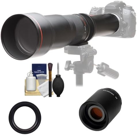 Vivitar 650-1300mm f/8-16 lente telefoto com kit de teleconverter 2x para Nikon D3200, D3300, D5200,