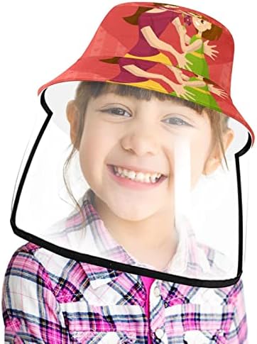 Chapéu de proteção para adultos com escudo facial, chapéu de pescador anti -sun tap, dia das mães arco rosa