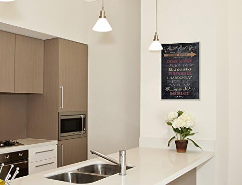 Stuell Home Decor Wine degustação Tipografia Placa de parede de cozinha da parede de cozinha,