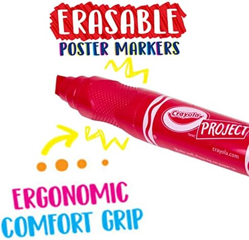 Marcadores de pôsteres apagados de Crayola, marcadores de placas de pôsteres, material escolar legal, 6ct