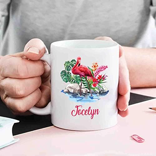 Caneca de café de flamingo personalizada, presentes de xícara de xícara de xícara de xícara de xícara de