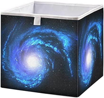 Emelivor Universo Galaxy Blue Cube Bin Cubos de armazenamento dobrável cesta de brinquedos à prova