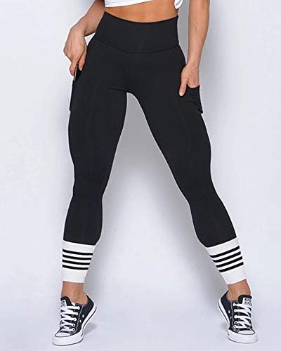 Leggings de ioga da cintura alta do BZB para mulheres que administram calças atléticas sem ver calças de exercícios