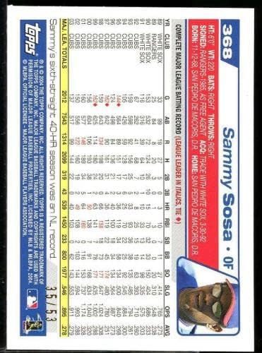 Sammy Sosa Card 2004 Topps Black 368 - Cartões de beisebol com lajes
