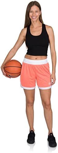 Três sessenta e seis shorts de basquete seco rápido feminino, cintura elástica com cordão, seleção de 6,5 polegadas