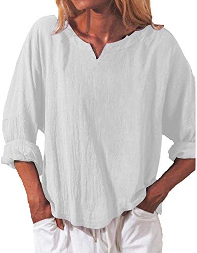 Pullover de decote em V Womens V Blusa do pescoço da zíper de mangas compridas Tops Tops Top Shirt Pullover solto Casual casual