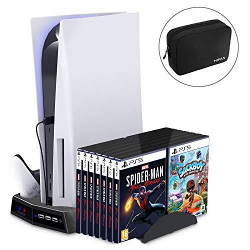 Aknes Stand vertical com ventilador de resfriamento para PS5/PlayStation 5/PS5 Digital Edition,