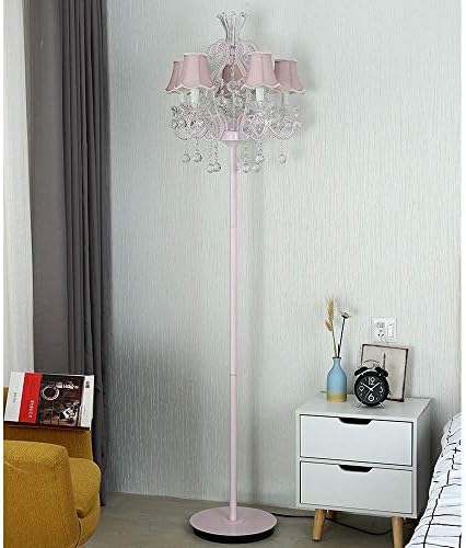 BestSellerstars Fabric moderno Rosa Crystal Parlor Luminos de piso da moda sala de estar menina quarto