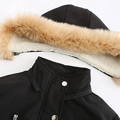 Casacos de lã para mulheres Classic Clowed Jacket Long Winter Winter quente fino com moletom de flanela revestida de parques de parques de parque