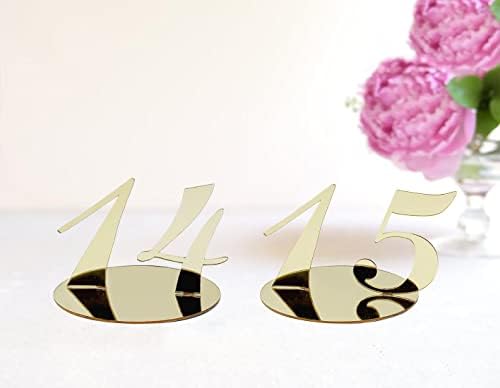 Números de tabela de ouro acrílico 1-30 | Números de decoração de mesa de casamento de cristal