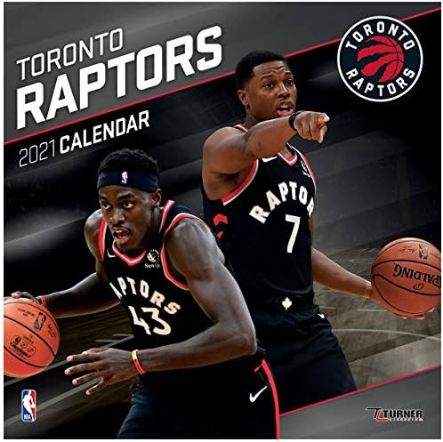 Turner Sports Toronto Raptors 2021 12x12 Calendário de parede da equipe