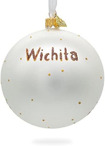 O guardião das planícies, Wichita, Kansas, EUA Bola de vidro Ball Christmas Ornament 4 polegadas