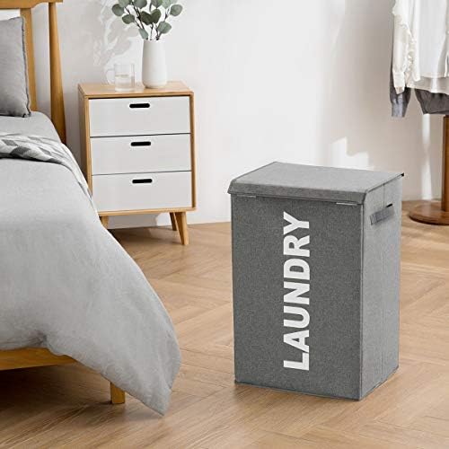 YouDenova 72L Tight Laundry Tester com tampa, saco de revestimento de lavanderia dobrável, cesto