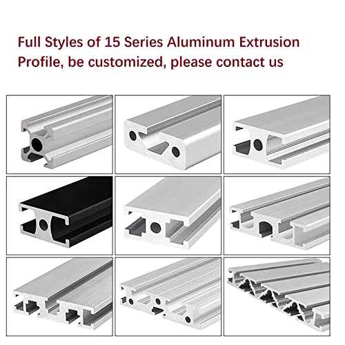 Mssoomm 2 pacote 1540 Comprimento do perfil de extrusão de alumínio 88,58 polegadas / 2250 mm preto, 15 x 40mm 15 séries T tipo T-slot t-slot European Standard Extrusions Perfis Linear Linear Lucro para CNC