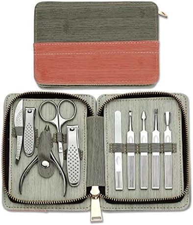 Slsfjlkj 10 PCs Kit de cuidados com unhas de aço inoxidável para o kit de helicóptero de pedicure de manicure