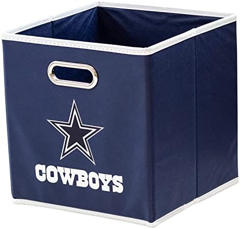 Franklin Sports NFL Bins de armazenamento - recipiente de cubo dobrável + cesta de armazenamento - escritório da NFL, quarto + sala de estar - 11 x11