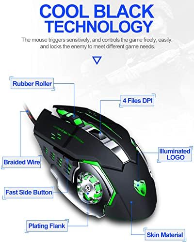 AtraSee RGB Gaming Mouse com fio Programável PC Camundo