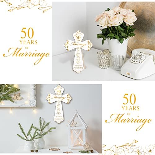 Unittype 50th/60th Wedding Wall Wall Cross Cruz Presente Decorações de Anniversary Presentes de casamento
