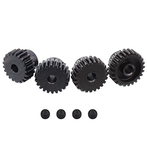 Treehobby 4PCS Metal Steel 48P Pinion Gear Sets 21T 22T 23T 24T fit 3.175mm RC Motor Shaft Gears Compatible with Arrma HPI Kyosho Losi Axial Traxxas Tamiya Associated 1/10 RC Car Monster Truck Buggy