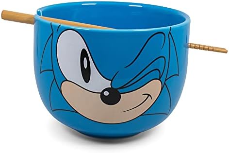 Sonic the Hedgehog Japanese Ceramic Dinnerware Conjunto | Inclui tigela de ramen de 14 onças