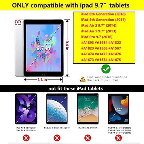 Uucovers iPad 9.7 Caso 2018/2017, 9,7 iPad Air 1/Air 2 Capa e Pro 9.7 Stand Folio Capa com Auto Sono