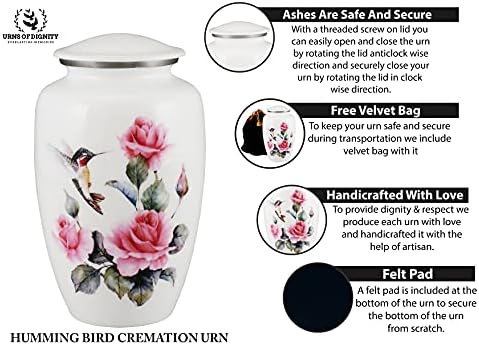 Urnas de cremação de pássaros cantaroladas, urna para cinzas humanas, urna adulta para funeral, enterro, colombério