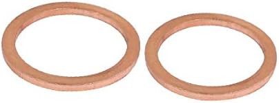 X-Dree 5pcs 24mmx30mmx2mm anel de cobre de cobre arruela de arruela de arruela de trituração